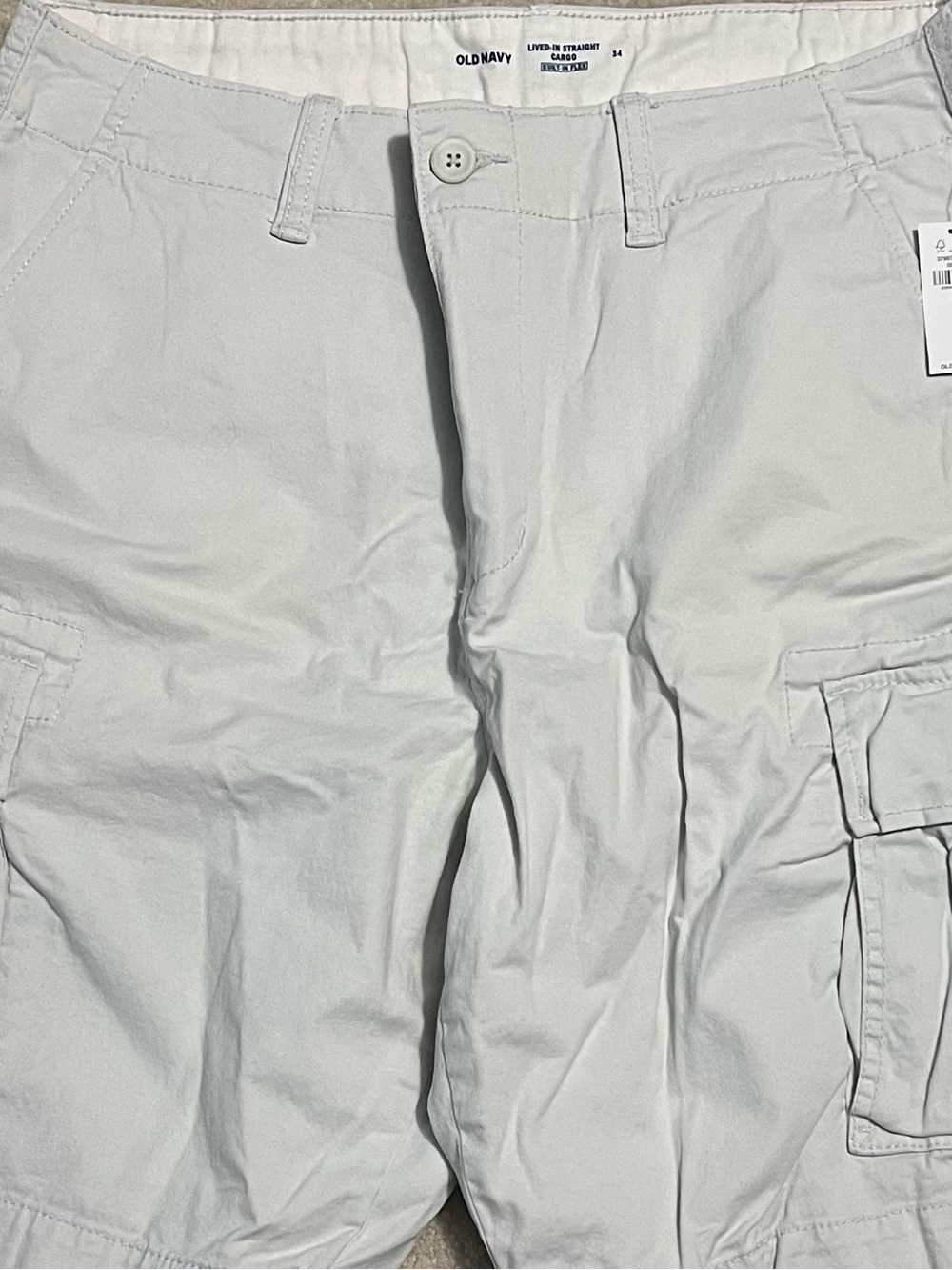Old Navy Men’s Light Gray Cargo Shorts - Pocketed Utility Style